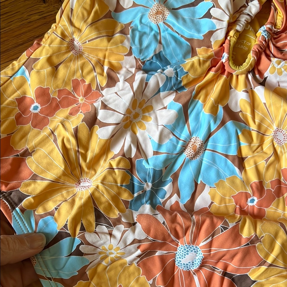 Rip Curl 70s Vibe Floral One-Piece Swimsuit - Yellow and Blue - Picture 2 of 6